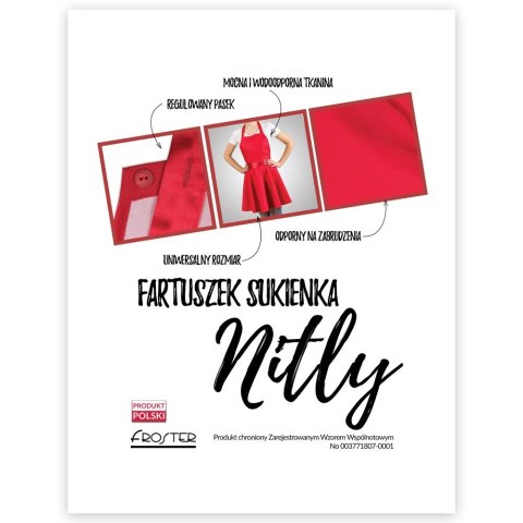Nitly Red Fartuszek Sukienka prezent DZIEŃ KOBIET Nitly Red Fartuszek Sukienka prezent DZIEŃ KOBIET