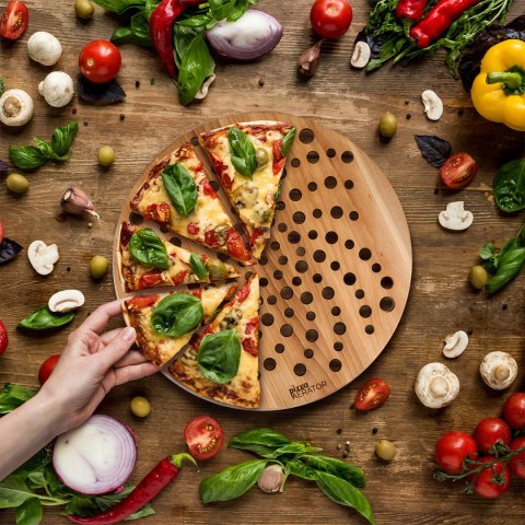 Pizza Aerator Deska na Pizzę Drewniania Okrągła Pizza Aerator Deska na Pizzę Drewniania Okrągła