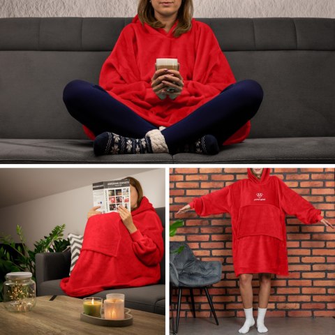Bluzair SUPER MAMA - Bluza koc - Czerwony - prezent na dzień mamy Bluzair SUPER MAMA - Bluza koc - Czerwony - prezent na dzień mamy
