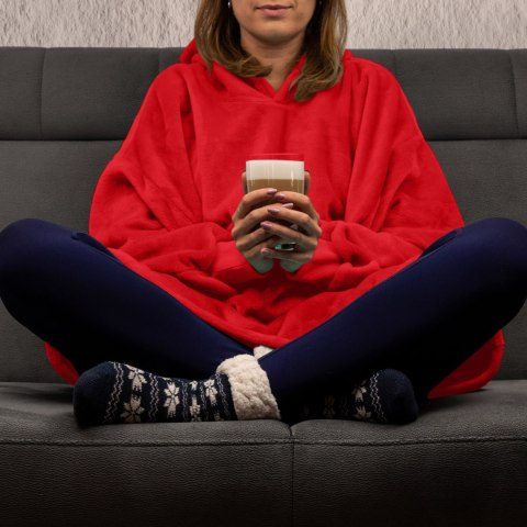 Bluzair SUPER MAMA - Bluza koc - Czerwony - prezent na dzień mamy Bluzair SUPER MAMA - Bluza koc - Czerwony - prezent na dzień mamy