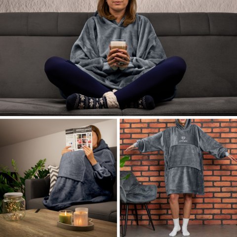 Bluzair SUPER MAMA - Bluza koc - Szary - prezent na dzień mamy Bluzair SUPER MAMA - Bluza koc - Szary - prezent na dzień mamy