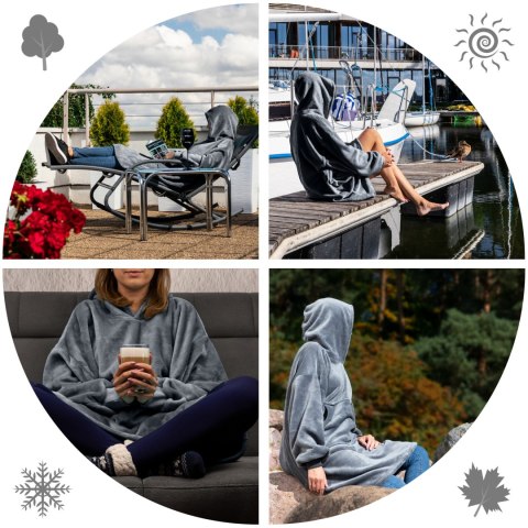 Bluzair SUPER MAMA - Bluza koc - Szary - prezent na dzień mamy Bluzair SUPER MAMA - Bluza koc - Szary - prezent na dzień mamy