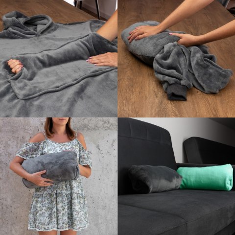 Bluzair SUPER MAMA - Bluza koc - Szary - prezent na dzień mamy Bluzair SUPER MAMA - Bluza koc - Szary - prezent na dzień mamy