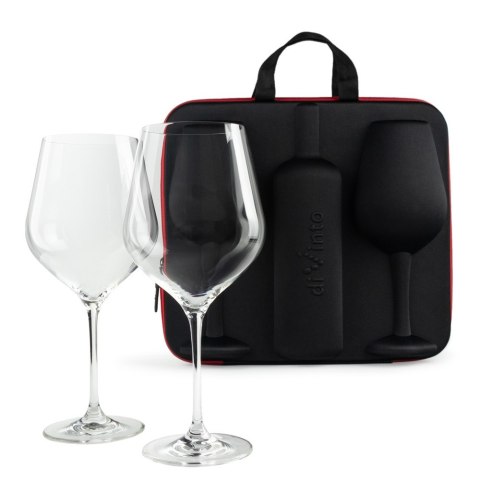 Etui na wino 2 duże kieliszki Walentynki rocznica Etui na wino 2 duże kieliszki Walentynki rocznica