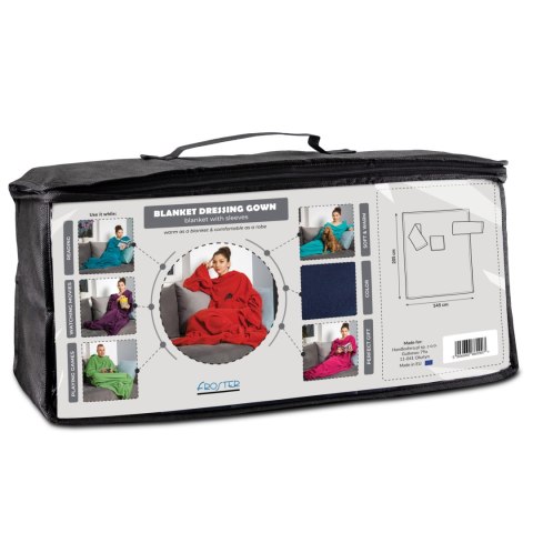 Kocyko-szlafrok SUPER MAMA - Niebieski - prezent na dzień mamy Kocyko-szlafrok SUPER MAMA - Niebieski - prezent na dzień mamy