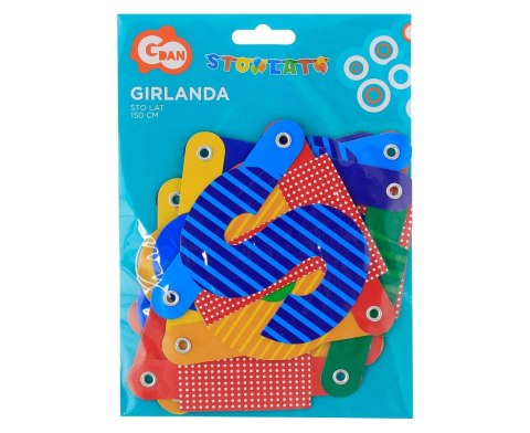 Girlanda papierowa 1,5m 100 LAT Girlanda papierowa 1,5m 100 LAT
