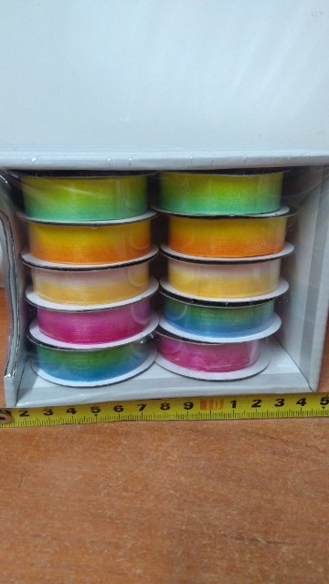 Wstążka tęczowa 15mmx2m 10 SZT Wstążka tęczowa 15mmx2m 10 SZT