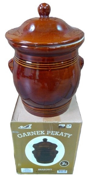 Garnek ceram 3l pękaty z pokrywką RUI7045 Garnek ceram 3l pękaty z pokrywką RUI7045