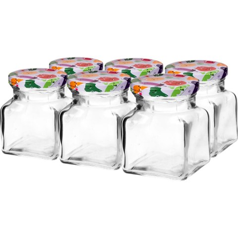 Słoik 120ml + zakrętka CZTERY KĄTY 6szt. | 132122 Słoik 120ml + zakrętka CZTERY KĄTY 6szt. | 132122