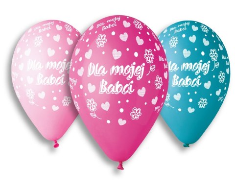 Balon 5szt BABCIA 33cm gs120 Balon 5szt BABCIA 33cm gs120
