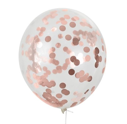 Balony przezroczyste 5szt. z czerwonym konfetti 30cm | BNK-8612 Balony przezroczyste 5szt. z czerwonym konfetti 30cm | BNK-8612