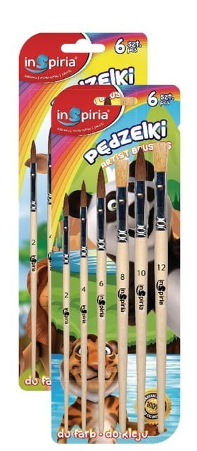 Pędzelki szkolne 6szt. INSPIRIA 0617 Pędzelki szkolne 6szt. INSPIRIA 0617