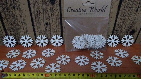 Śnieżynki 20szt wycinanki 4,5cm OPB-SW07D Śnieżynki 20szt wycinanki 4,5cm OPB-SW07D