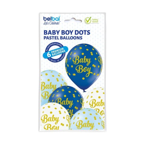 Balony 6szt. BABY BOY DOTS | 42-26 Balony 6szt. BABY BOY DOTS | 42-26