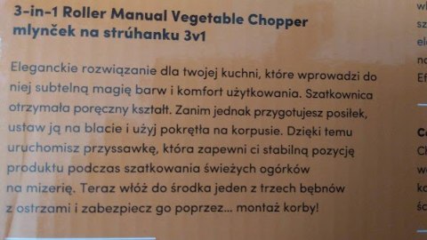 Maszynka do warzyw 3w1 Maszynka do warzyw 3w1