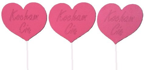 Piki serce czerwone 6szt KOCHAM CIĘ 15cm Piki serce czerwone 6szt KOCHAM CIĘ 15cm