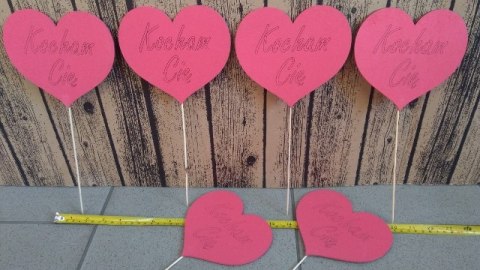 Piki serce czerwone 6szt KOCHAM CIĘ 15cm Piki serce czerwone 6szt KOCHAM CIĘ 15cm