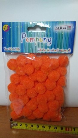 Pompony 60szt. POMARAŃCZOWE 2cm