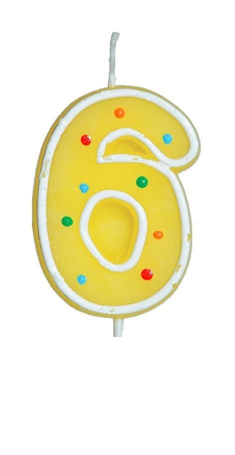 Świeczka 12szt. urodziny ''6'' KROPKI Świeczka 12szt. urodziny ''6'' KROPKI