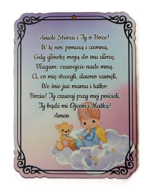 Tabliczka / obrazek 18 x 13,5 cm Aniele Stróżu i Ty Boże ! - P1296W3 Tabliczka / obrazek 18 x 13,5 cm Aniele Stróżu i Ty Boże ! - P1296W3