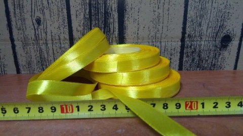 Wstążka satynowa 4szt. 12mmx32m ŻÓŁTA | AX12-23 Wstążka satynowa 4szt. 12mmx32m ŻÓŁTA | AX12-23