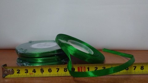 Wstążka satynowa 6mmx32m CIEMNO-ZIELONA 4szt. Wstążka satynowa 6mmx32m CIEMNO-ZIELONA 4szt.