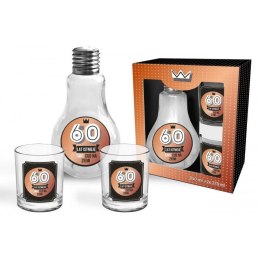 Karafka żarówka + 2 szklanki ''60''