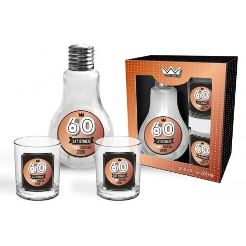 Karafka żarówka + 2 szklanki ''60'' Karafka żarówka + 2 szklanki ''60''