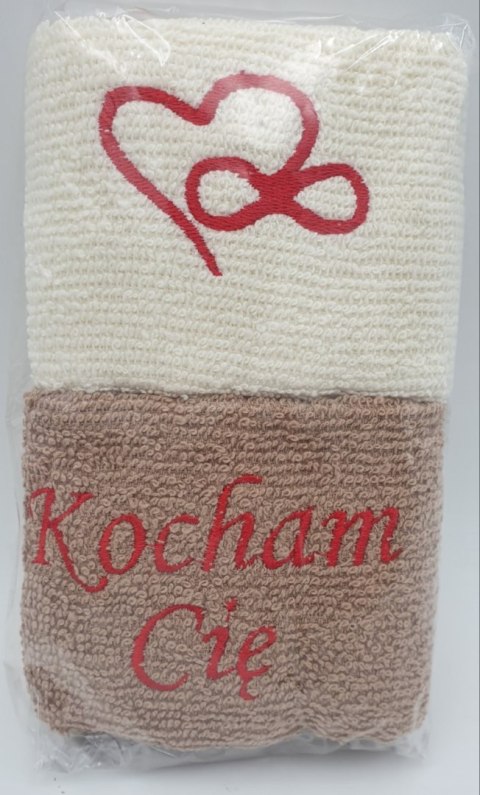 Komplet 2 ręczników Kocham Cię 30 x 50cm Komplet 2 ręczników Kocham Cię 30 x 50cm
