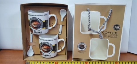 Kpl.2 kubków+łyżeczki w torebce COFFEE 12-006 Kpl.2 kubków+łyżeczki w torebce COFFEE 12-006