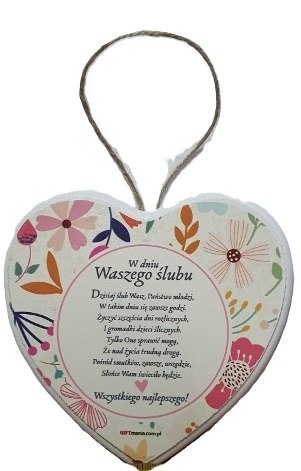 Serce wiszące W DNIU WASZEGO ŚLUBU Serce wiszące W DNIU WASZEGO ŚLUBU