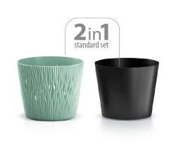 Doniczka okrągła + wkład Sandy Round 13cm - biały