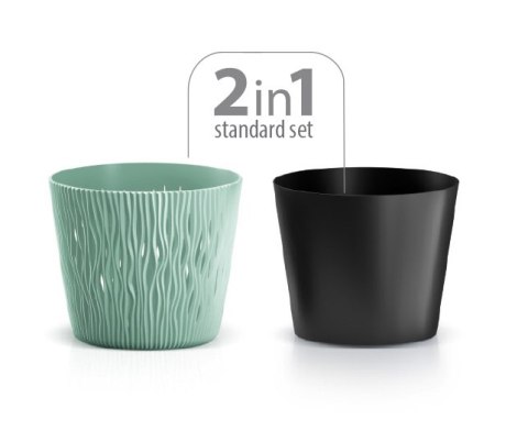Doniczka okrągła + wkład Sandy Round 13cm - biały Doniczka okrągła + wkład Sandy Round 13cm - biały
