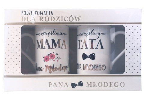 Komplet 2 Kubków - Podziękowania dla rodziców P.MŁODEGO Q 797 Komplet 2 Kubków - Podziękowania dla rodziców P.MŁODEGO Q 797