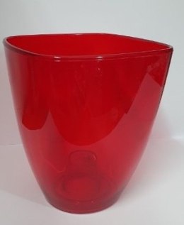 Osłonka / doniczka storczyk 15 TRANSPARENT CZERWONA
