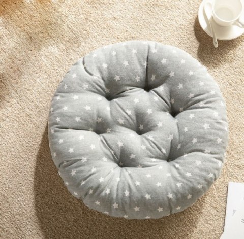 Poduszka 5szt na krzesło 40 cm okrągła gwiazdki szara PDK-119 Poduszka 5szt na krzesło 40 cm okrągła gwiazdki szara PDK-119