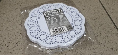 Serwetki papierowe okrągłe białe 100szt. 14cm | 35-14 Serwetki papierowe okrągłe białe 100szt. 14cm | 35-14