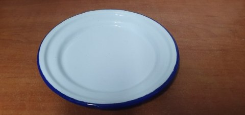 Talerz emaliowany 14cm szafir/biały Talerz emaliowany 14cm szafir/biały