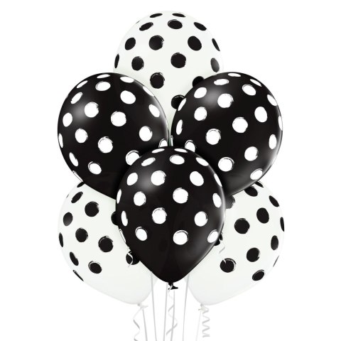 Balony KROPKI biało-czarne 6szt. | BN06-586 Balony KROPKI biało-czarne 6szt. | BN06-586