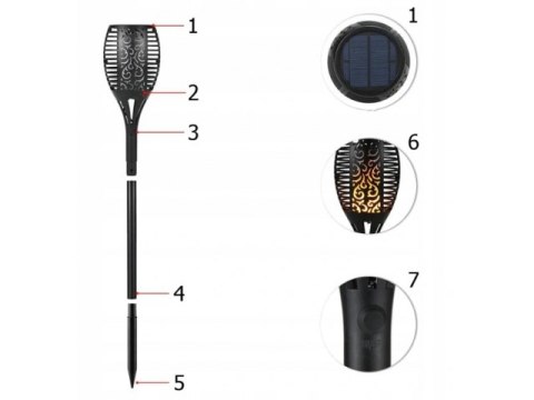 Lampa solarna pochodnia DUŻA 78cm | 5900 Lampa solarna pochodnia DUŻA 78cm | 5900