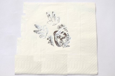 Serwetka 33x33 Ślub kwiatki biały SR 20 szt. SKSR-0001 Serwetka 33x33 Ślub kwiatki biały SR 20 szt. SKSR-0001