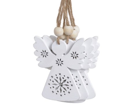 Anioł drewniany zawieszka biała 9,5cm 6szt 129CAN91094W-bag Anioł drewniany zawieszka biała 9,5cm 6szt 129CAN91094W-bag