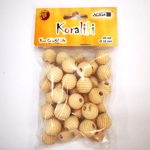 Koraliki drewniane naturalne z tłoczeniami 18mm 40szt. | PJ-0812 Koraliki drewniane naturalne z tłoczeniami 18mm 40szt. | PJ-0812