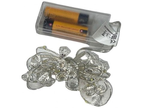Lampki 20 led na baterie KRYSZTAŁKI zimny biały 613 Lampki 20 led na baterie KRYSZTAŁKI zimny biały 613