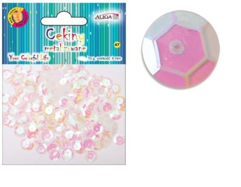 Cekiny 12szt metalizowane BIAŁE 8mm 10g | MT-0209 Cekiny 12szt metalizowane BIAŁE 8mm 10g | MT-0209