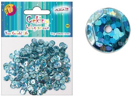 Cekiny hologramowe NIEBIESKIE 8mm 10g | MT-6598 Cekiny hologramowe NIEBIESKIE 8mm 10g | MT-6598