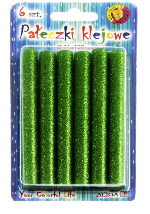 Klej do pistoletu 6szt. 11x100mm zielony Klej do pistoletu 6szt. 11x100mm zielony