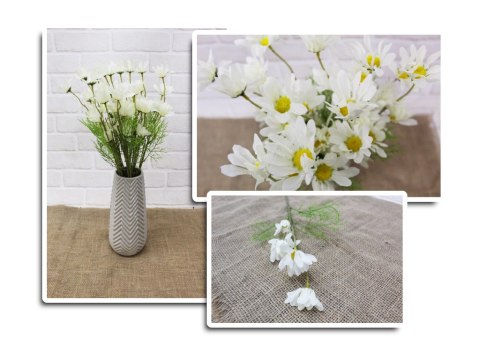 Kwiat 10szt sztuczny stokrotka 5-kwiatowa średnia 6 cm na jednej łodydze 60 cm - mix kolorów Kwiat 10szt sztuczny stokrotka 5-kwiatowa średnia 6 cm na jednej łodydze 60 cm - mix kolorów