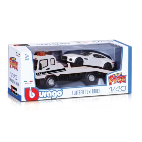 Auto laweta + TOW TRUCK W/CAR BBURAGO 1:43 18-31399 Auto laweta + TOW TRUCK W/CAR BBURAGO 1:43 18-31399