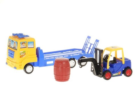 Auto z przyczepą i podnośnikiem; 28,5x11x8,5cm Auto z przyczepą i podnośnikiem; 28,5x11x8,5cm